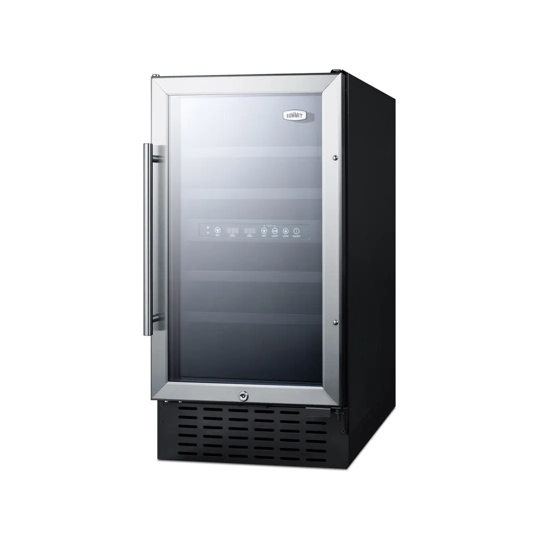 Summit SWC182Z 18" Glass Door Wine Refrigerator, Dual Temperature, 28 Bottles