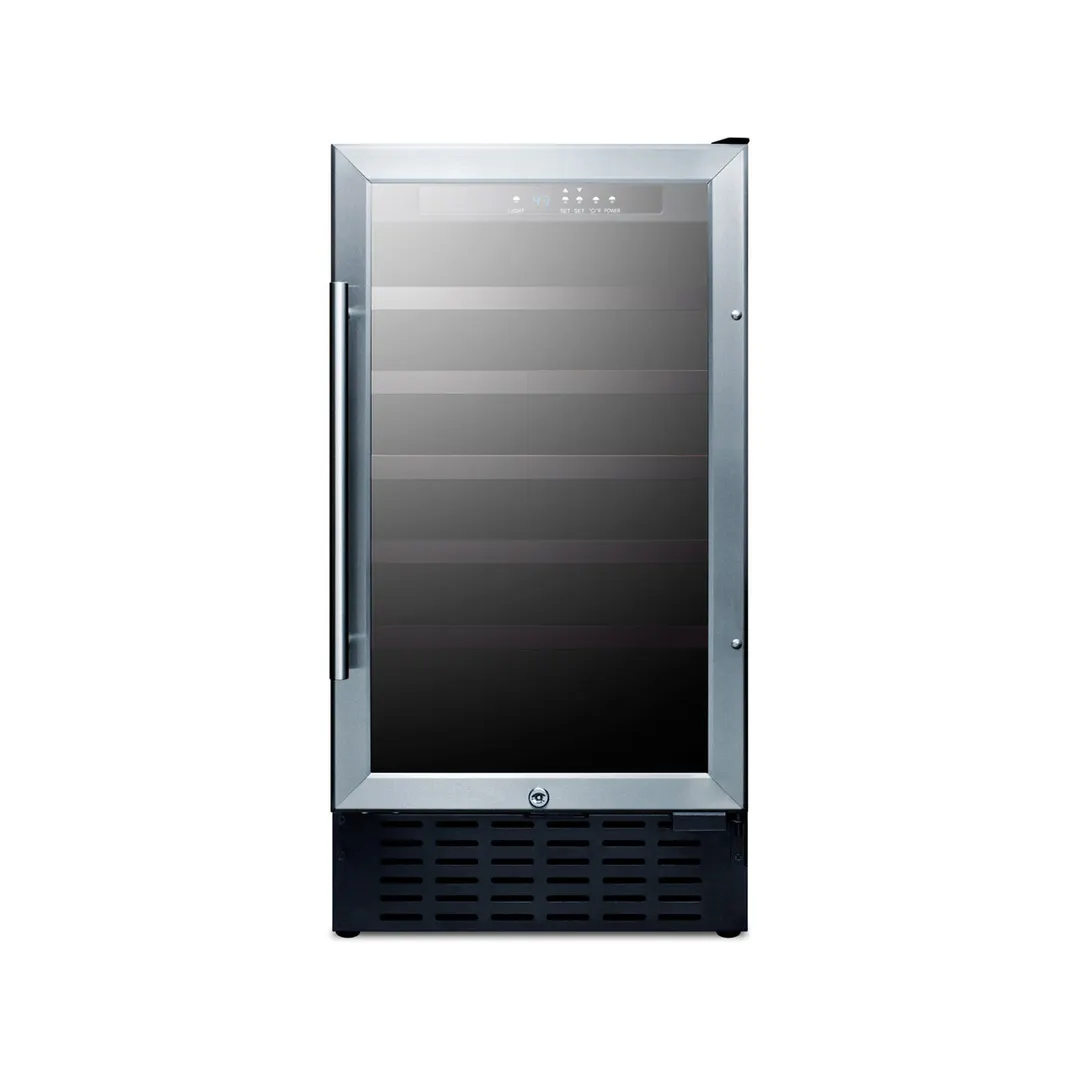 Summit SWC1840B 18" Glass Door Wine Refrigerator, Single Temperature, 34 Bottles