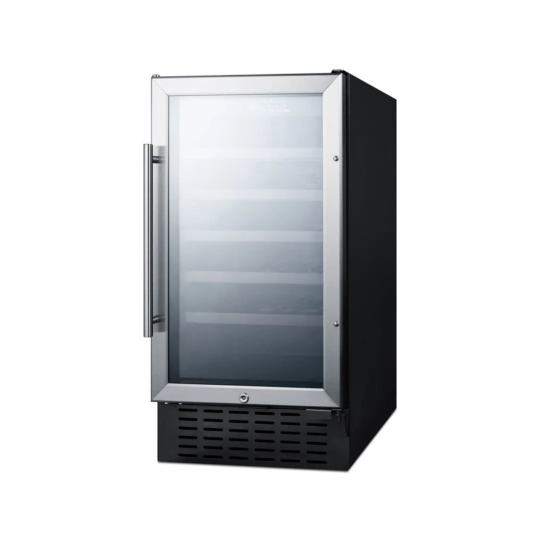 Summit SWC1840B 18" Glass Door Wine Refrigerator, Single Temperature, 34 Bottles