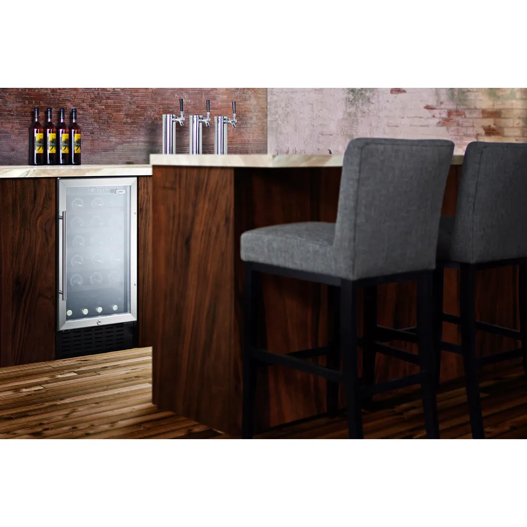 Summit SWC1840BCSS 18" Glass Door Wine Refrigerator, Single Temperature, 34 Bottles