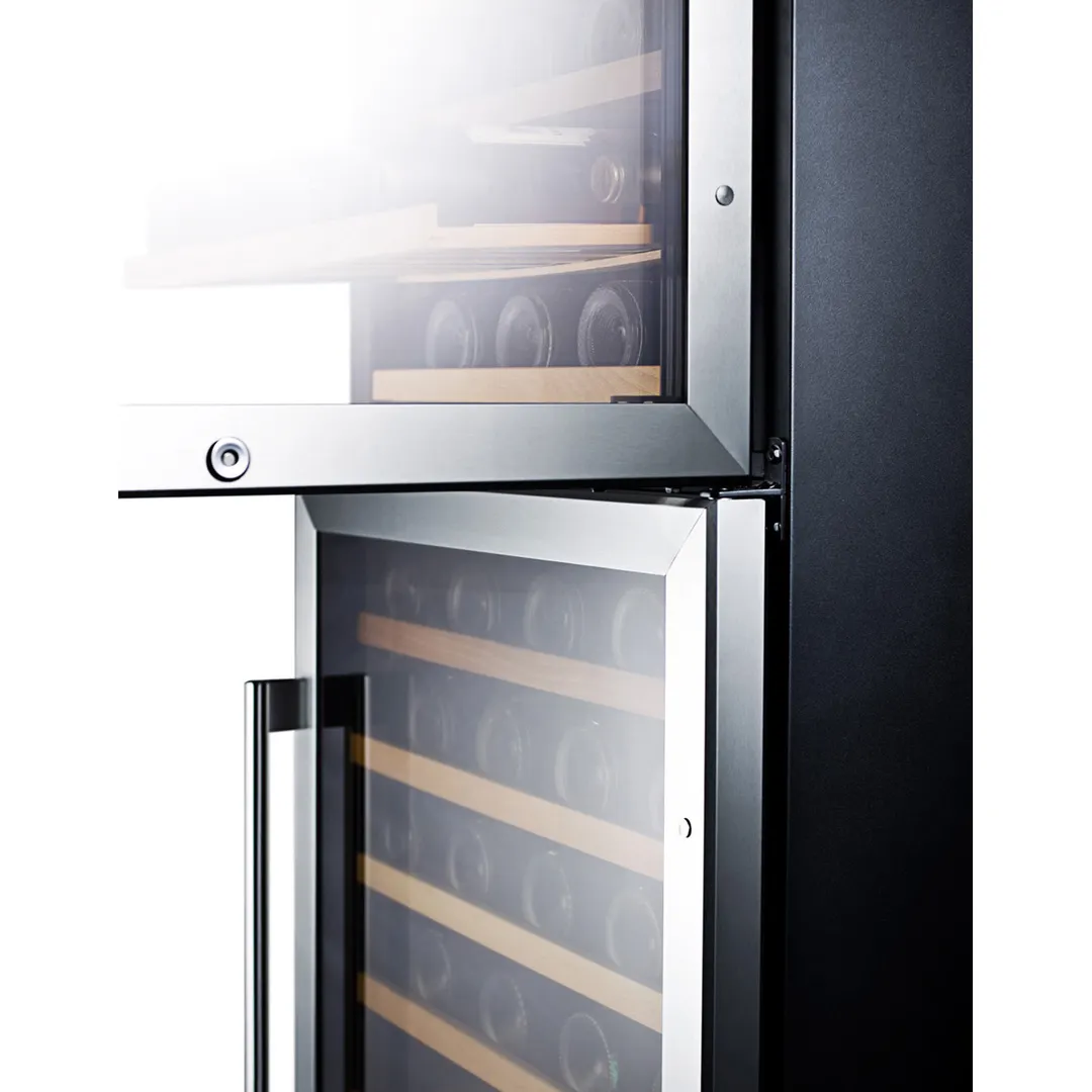 Summit SWC1875B 24" Glass Door Wine Refrigerator, Dual Temperature, 118 Bottles