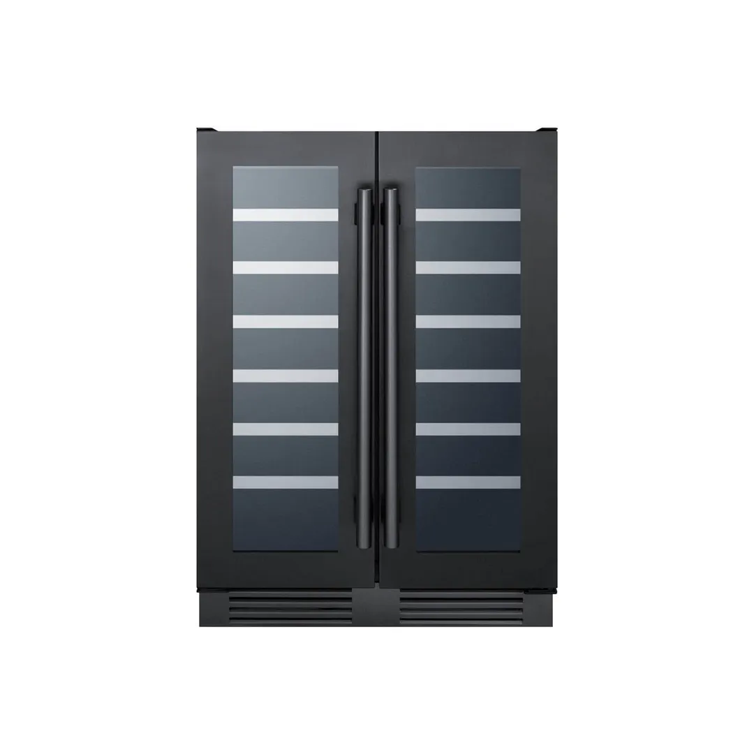 Summit SWC24GKS 23" Glass Door Wine Refrigerator, Dual Temperature, 42 Bottles