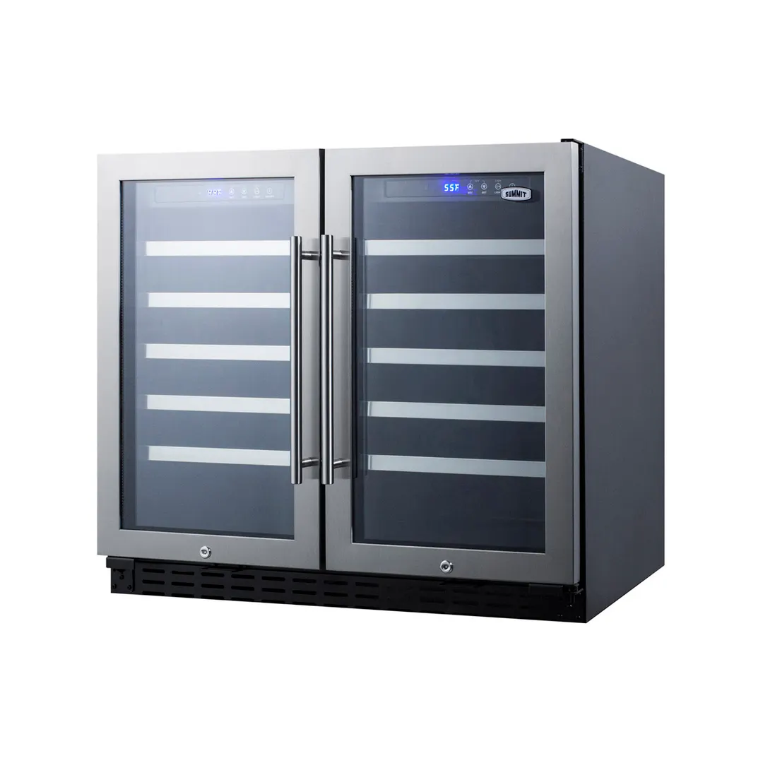 Summit SWC3668ADA 35" Glass Door Wine Refrigerator, Dual Temperature, 68 Bottles