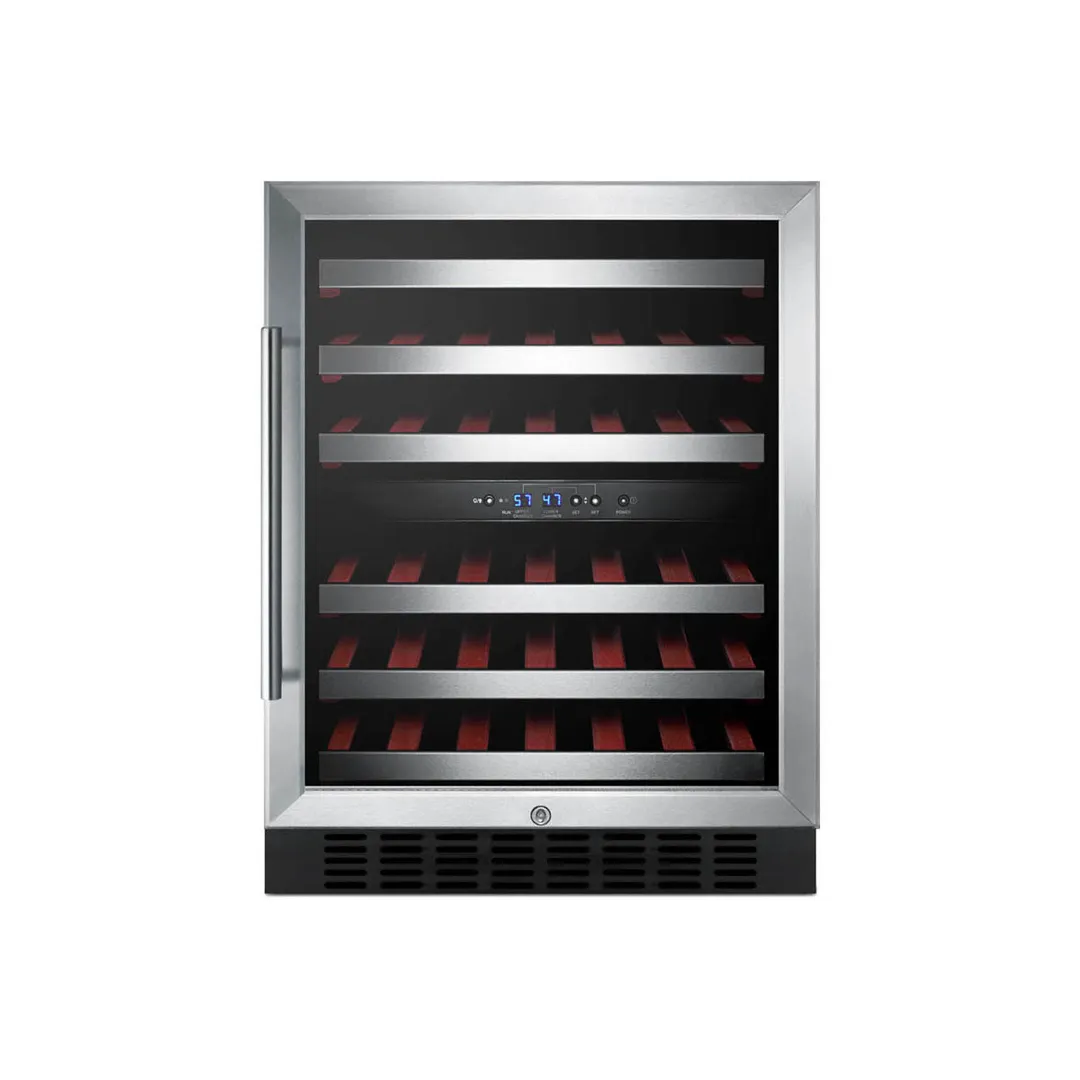 Summit SWC530BLBIST 24" Glass Door Wine Refrigerator, Dual Temperature, 36 Bottles