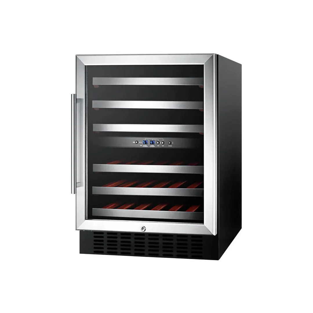 Summit SWC530BLBIST 24" Glass Door Wine Refrigerator, Dual Temperature, 36 Bottles