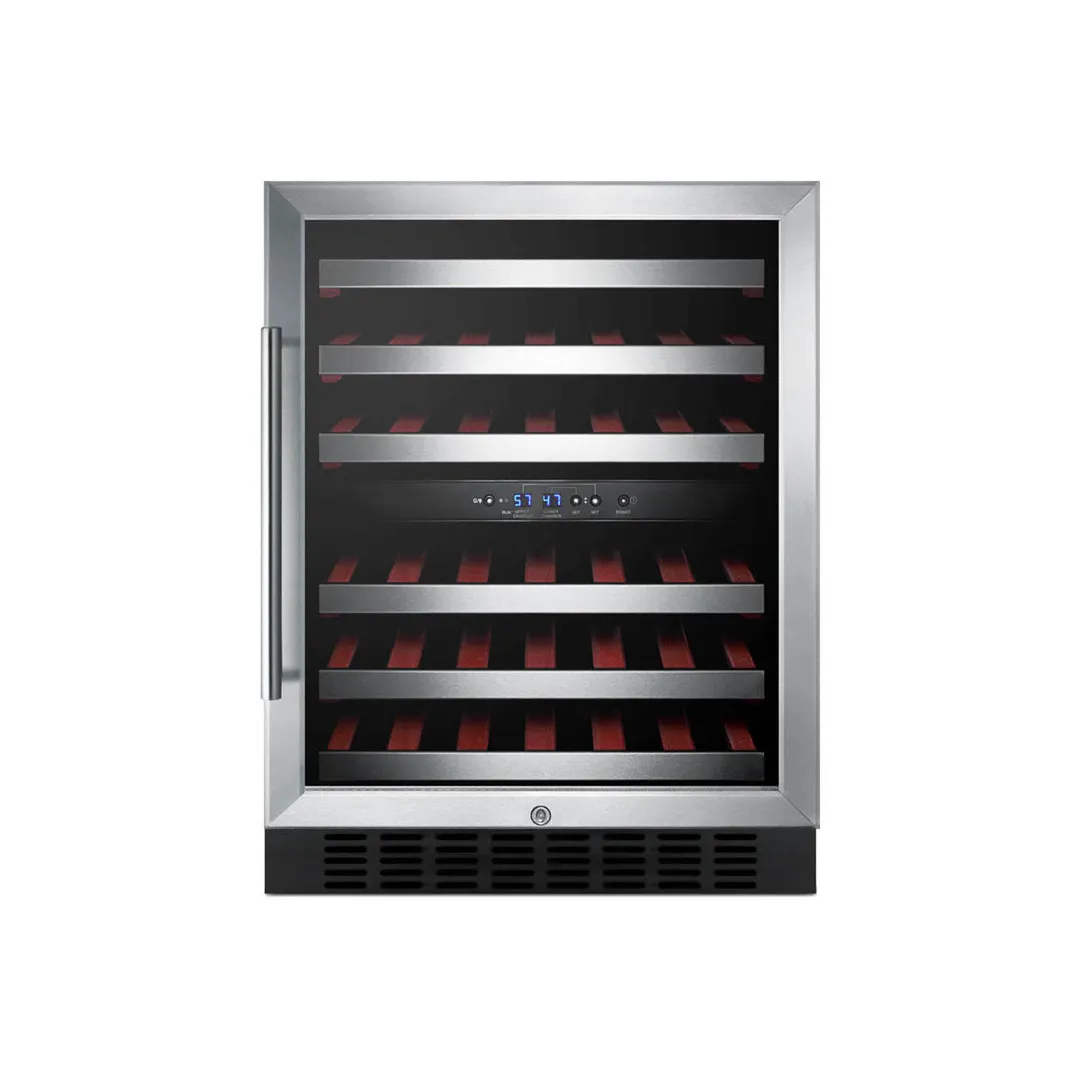 Summit SWC530BLBISTCSS 24" Glass Door Wine Refrigerator, Dual Temperature, 36 Bottles
