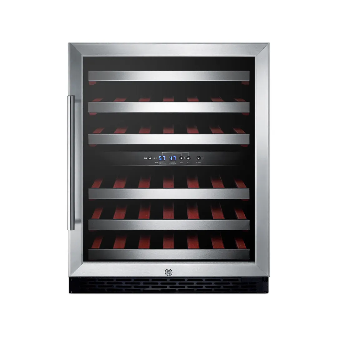 Summit SWC530BLBISTCSSADA 24" Glass Door Wine Refrigerator, Dual Temperature, 36 Bottles