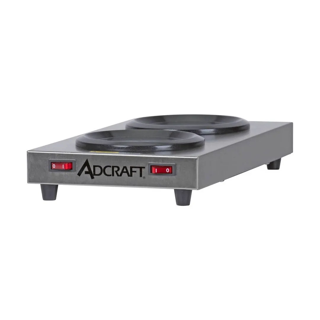 Adcraft SWP Side Warmer Plate w/ (2) Warmers, Manual On/off Switch (for Each Brewer) / 500W - 120V