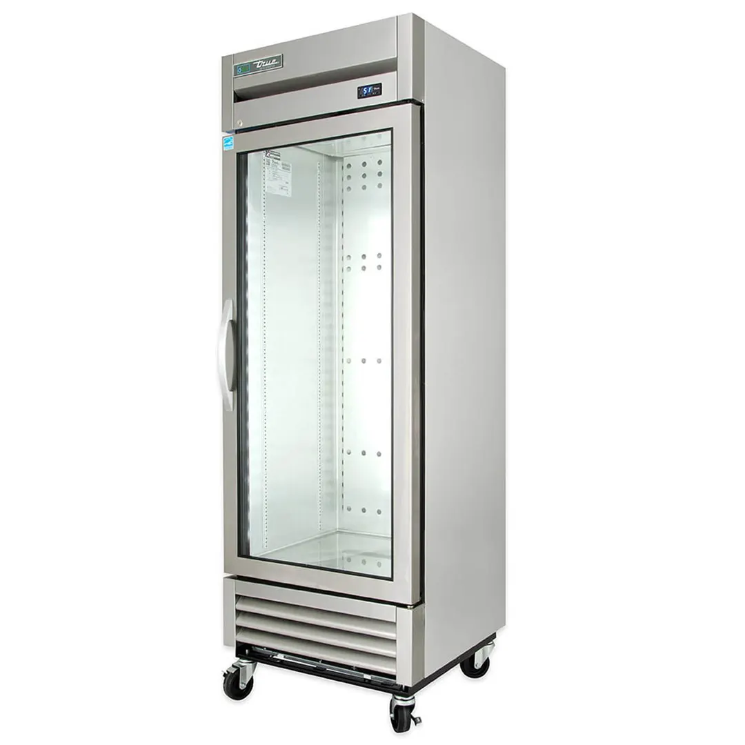 True T-19G-HC~FGD01 27" 1-Section Reach-In Refrigerator w/ Glass Door, Bottom Mount, Stainless Steel Front-Aluminum Sides