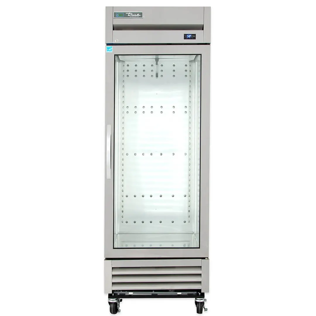 True T-19G-HC~FGD01 27" 1-Section Reach-In Refrigerator w/ Glass Door, Bottom Mount, Stainless Steel Front-Aluminum Sides