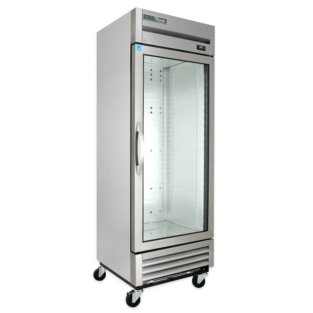 True T-19G-HC~FGD01 27" 1-Section Reach-In Refrigerator w/ Glass Door, Bottom Mount, Stainless Steel Front-Aluminum Sides