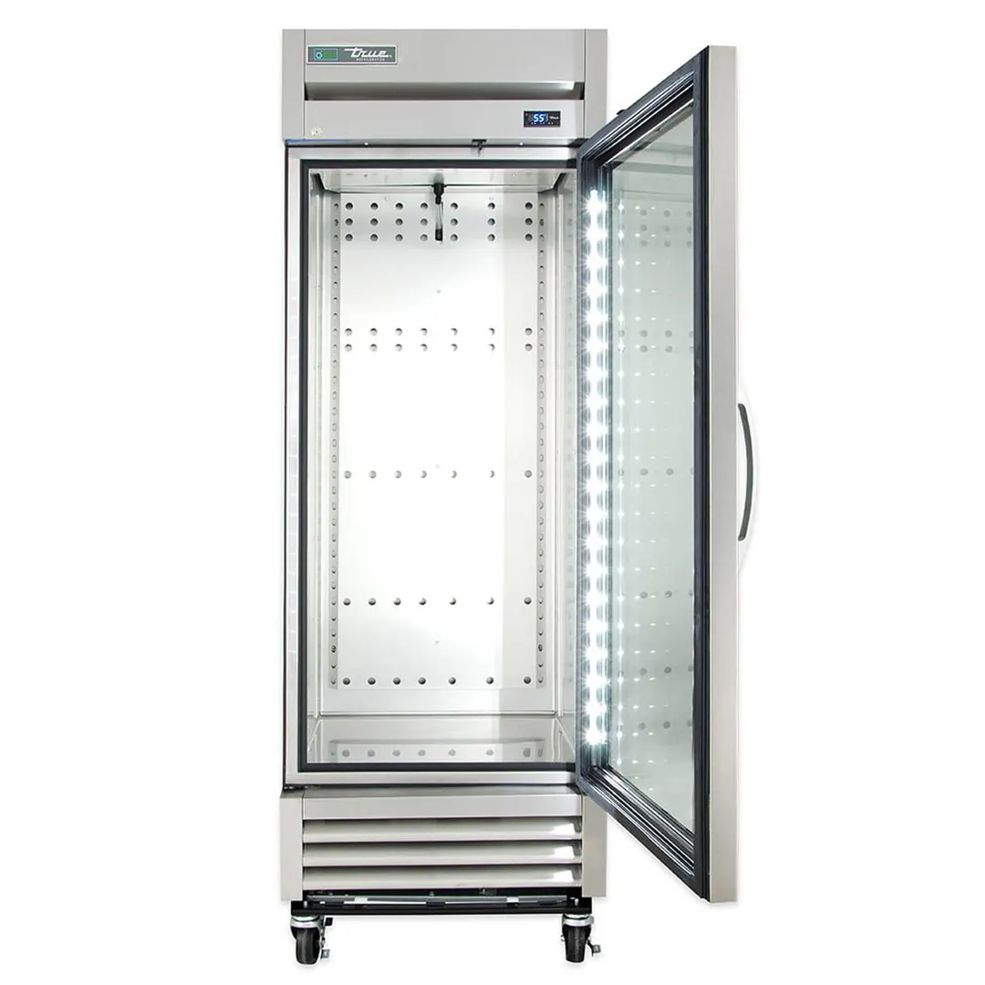 True T-19G-HC~FGD01 27" 1-Section Reach-In Refrigerator w/ Glass Door, Bottom Mount, Stainless Steel Front-Aluminum Sides