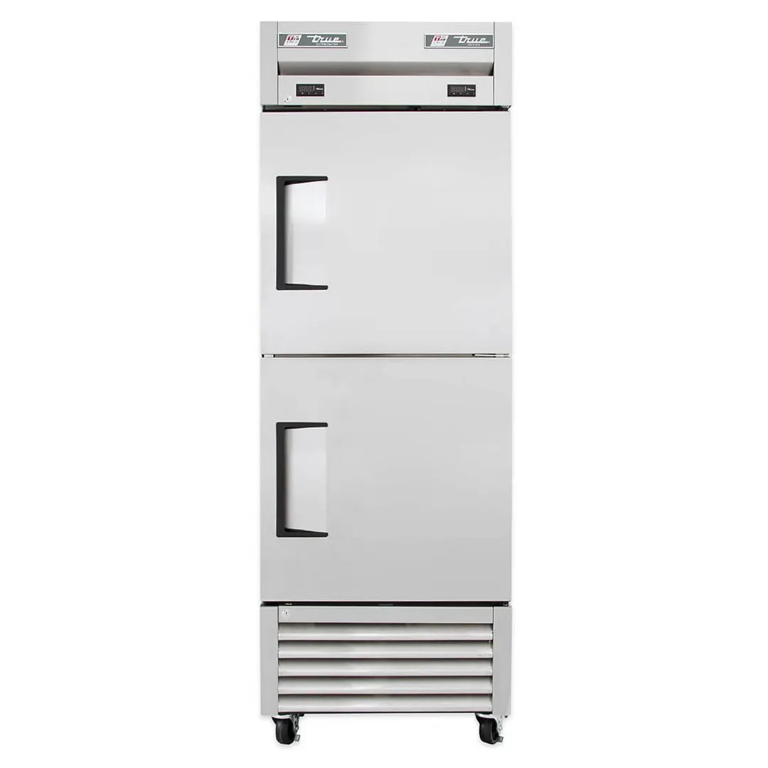 True T-23DT-HC 27" 1-Section Reach-In Refrigerator Freezer Combo w/ 2 Half Solid Doors