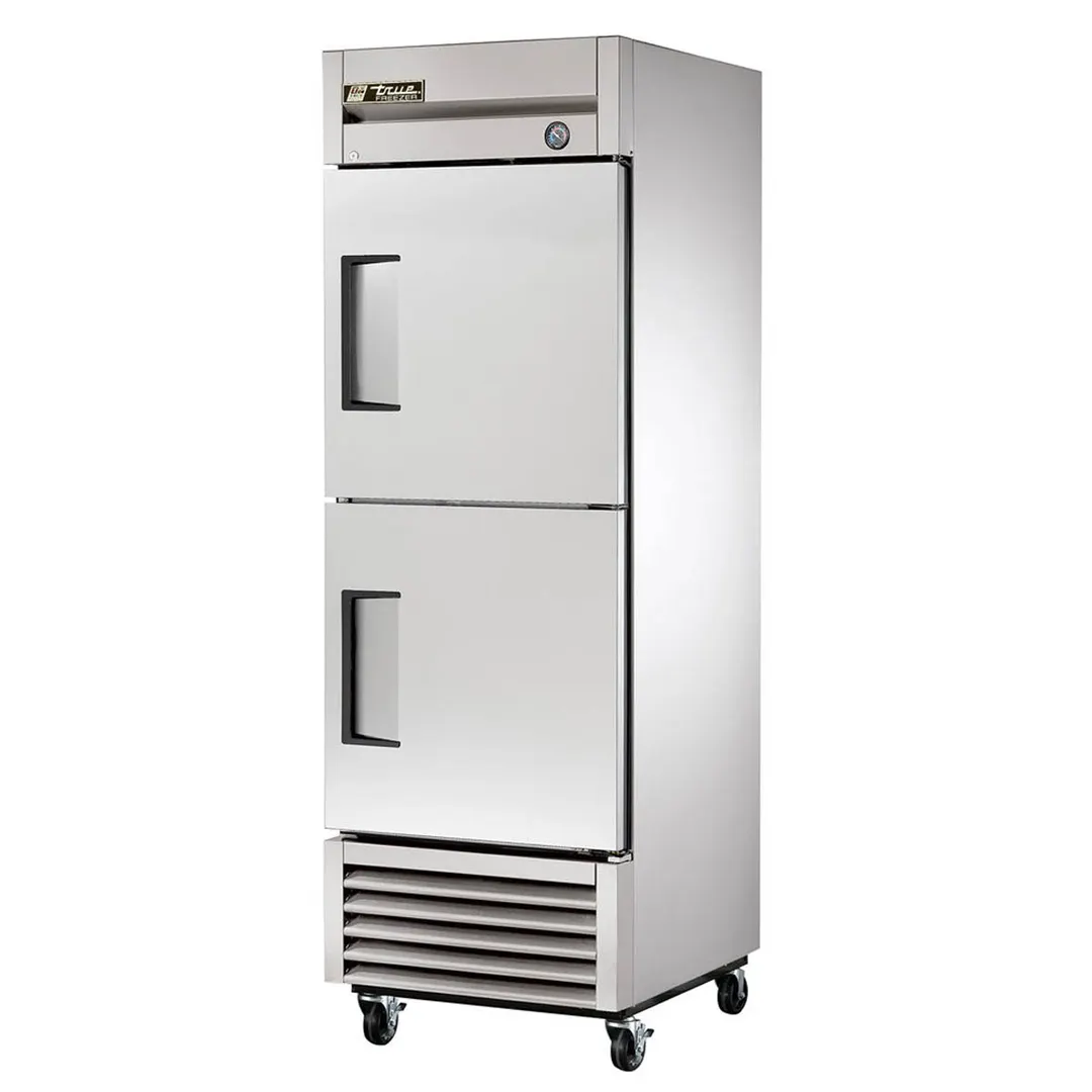 True T-23F-2-HC 27" 1-Section Reach-In Freezer, 2 Half Hinged Stainless Steel Doors, Bottom Mount, 23 cu. ft.