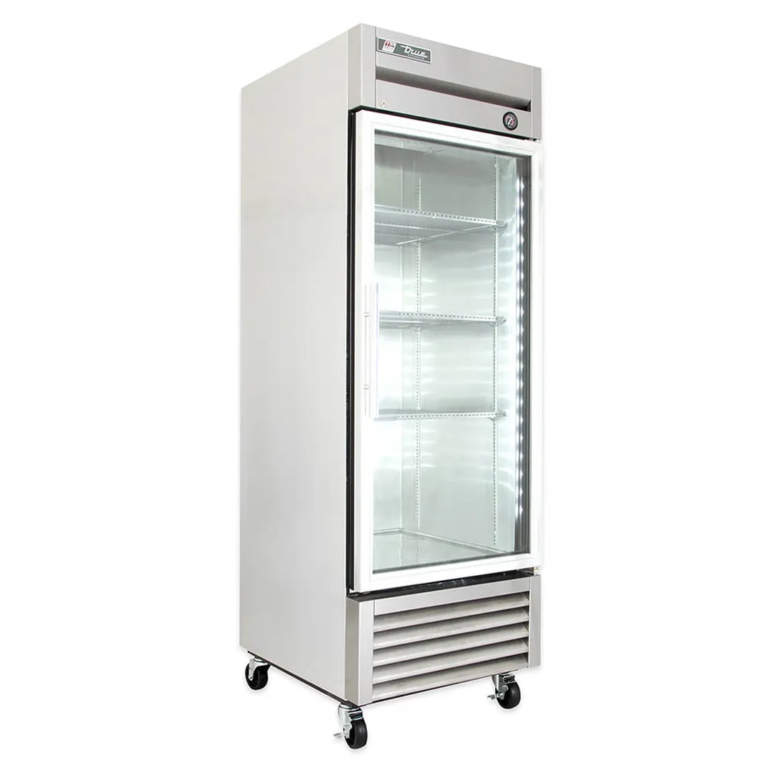 True T-23G-HC~FGD01 27" 1-Section Reach-In Refrigerator w/ Glass Door, Bottom Mount, Stainless Steel Front-Aluminum Sides