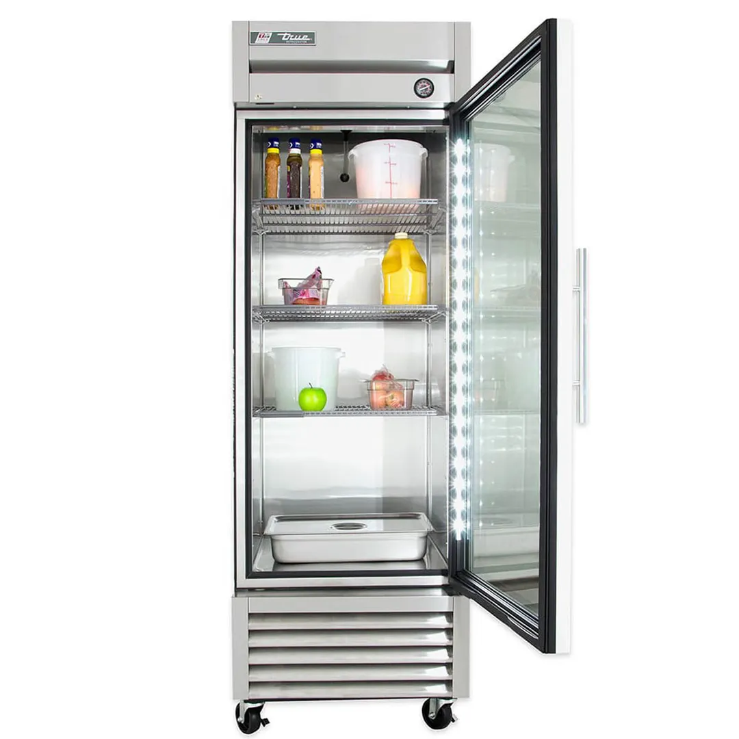 True T-23G-HC~FGD01 27" 1-Section Reach-In Refrigerator w/ Glass Door, Bottom Mount, Stainless Steel Front-Aluminum Sides