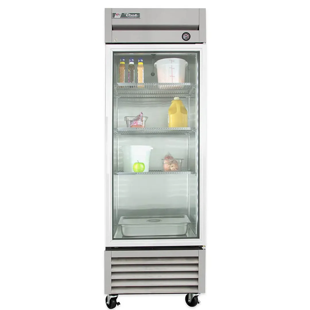 True T-23G-HC~FGD01 27" 1-Section Reach-In Refrigerator w/ Glass Door, Bottom Mount, Stainless Steel Front-Aluminum Sides