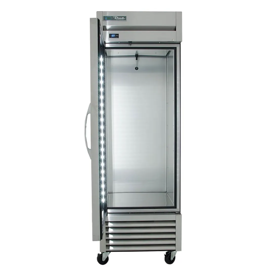 True T-23G-HC~FGD01 27" 1-Section Reach-In Refrigerator w/ Glass Door, Bottom Mount, Stainless Steel Front-Aluminum Sides