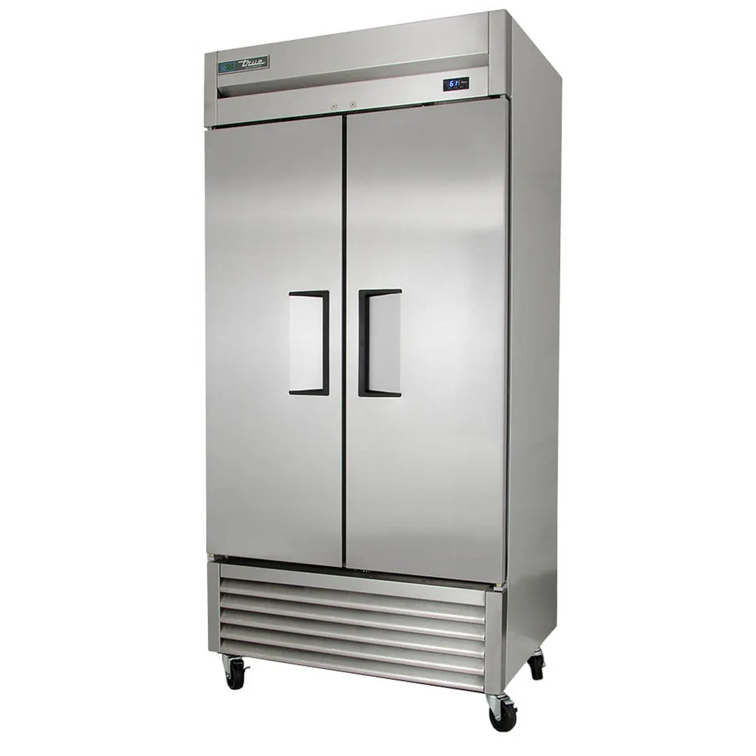 True T-35-HC 39" 2-Section Reach-In Refrigerator w/ 2 Solid Doors, Bottom Mount, Stainless Steel Front-Aluminum Sides