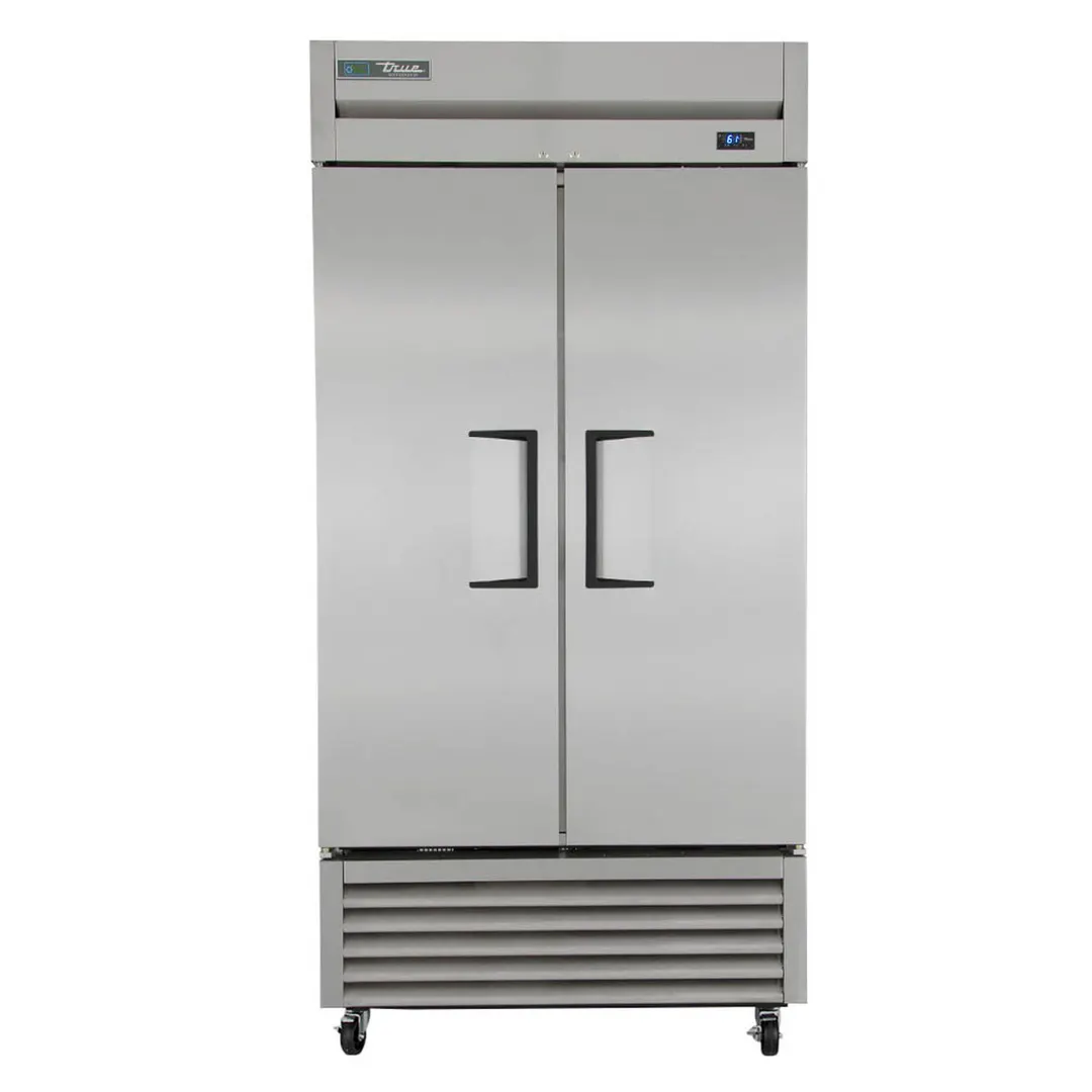True T-35-HC 39" 2-Section Reach-In Refrigerator w/ 2 Solid Doors, Bottom Mount, Stainless Steel Front-Aluminum Sides
