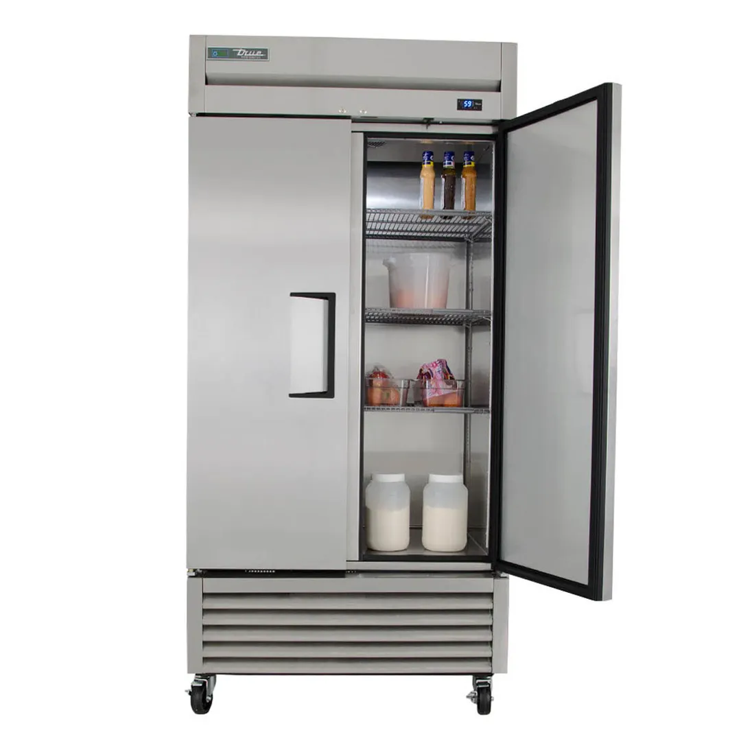 True T-35-HC 39" 2-Section Reach-In Refrigerator w/ 2 Solid Doors, Bottom Mount, Stainless Steel Front-Aluminum Sides