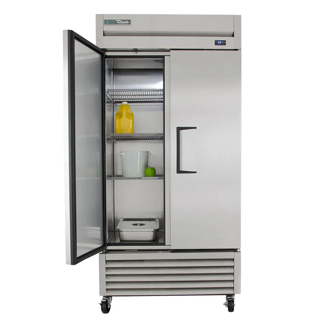 True T-35-HC 39" 2-Section Reach-In Refrigerator w/ 2 Solid Doors, Bottom Mount, Stainless Steel Front-Aluminum Sides
