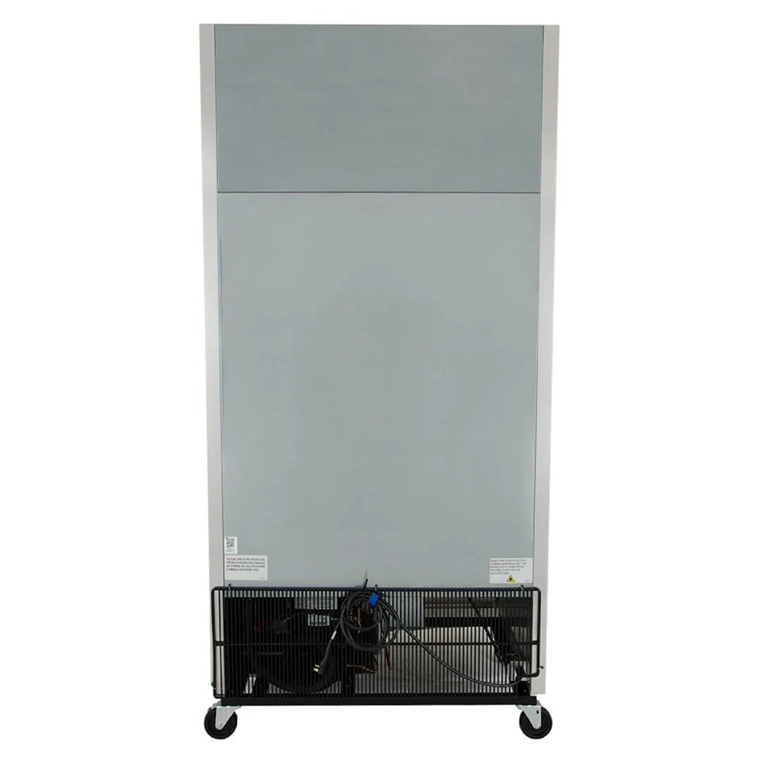 True T-35G-HC~FGD01 39" 2-Section Reach-In Refrigerator w/ 2 Glass Doors, Bottom Mount, Stainless Steel Front-Aluminum Sides