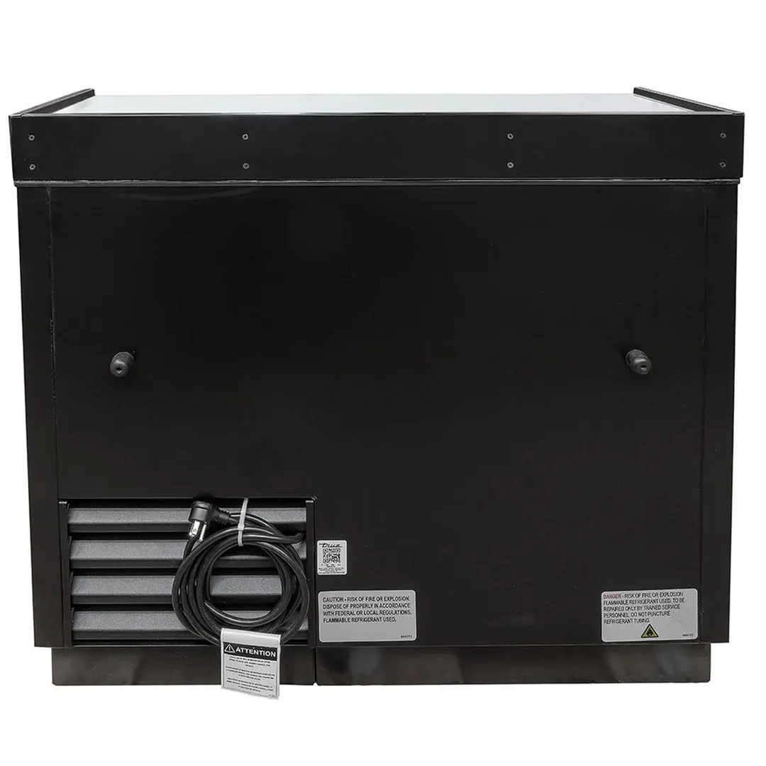 True T-36-GC-HC 36" Black Glass & Plate Chiller, 180 Mugs Capacity