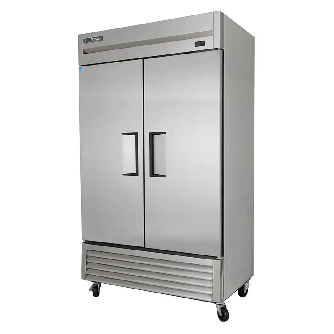 True T-43-HC 47" 2-Section Reach-In Refrigerator w/ 2 Solid Doors, Bottom Mount, Stainless Steel Front-Aluminum Sides