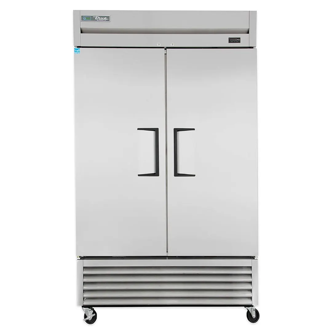 True T-43-HC 47" 2-Section Reach-In Refrigerator w/ 2 Solid Doors, Bottom Mount, Stainless Steel Front-Aluminum Sides