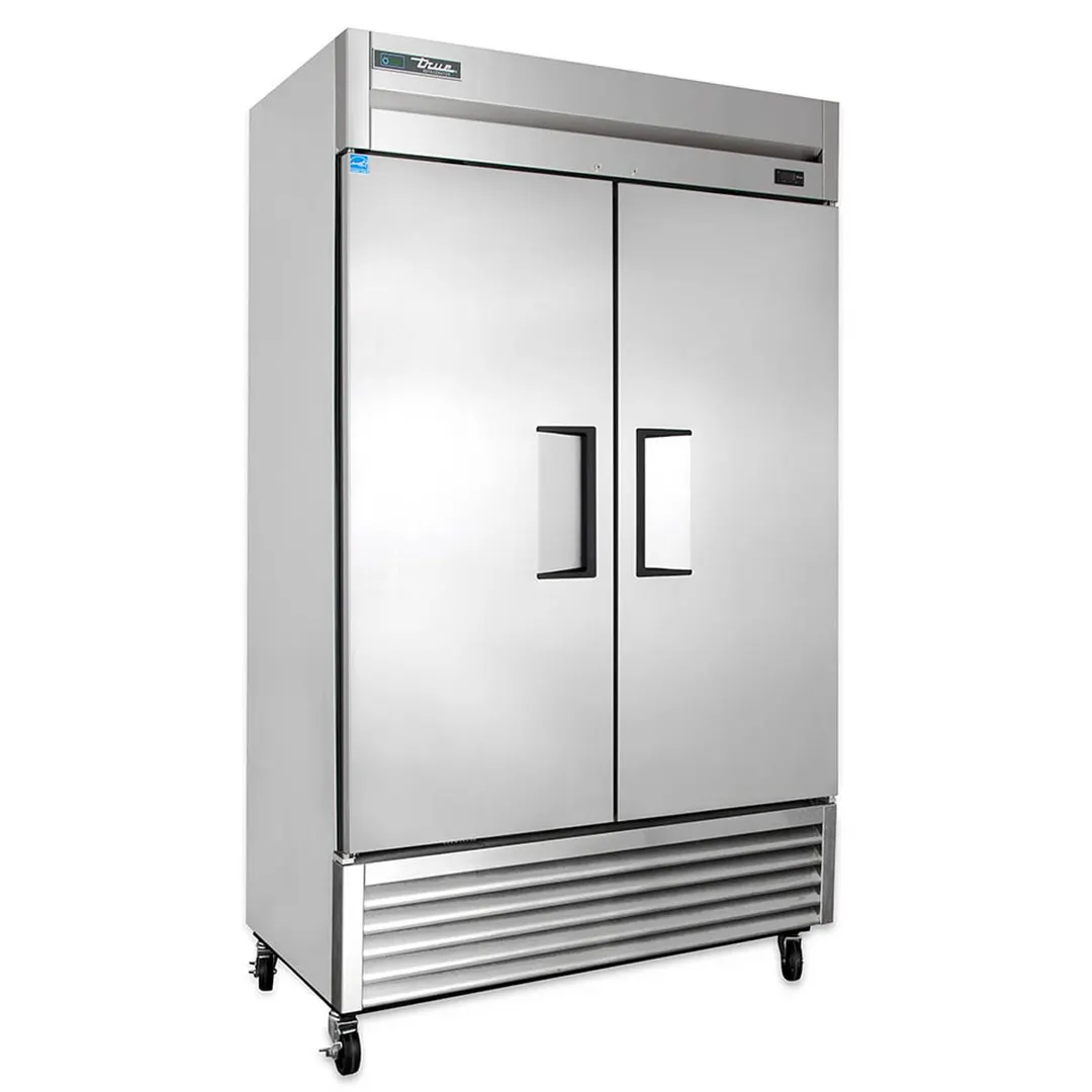 True T-43-HC 47" 2-Section Reach-In Refrigerator w/ 2 Solid Doors, Bottom Mount, Stainless Steel Front-Aluminum Sides