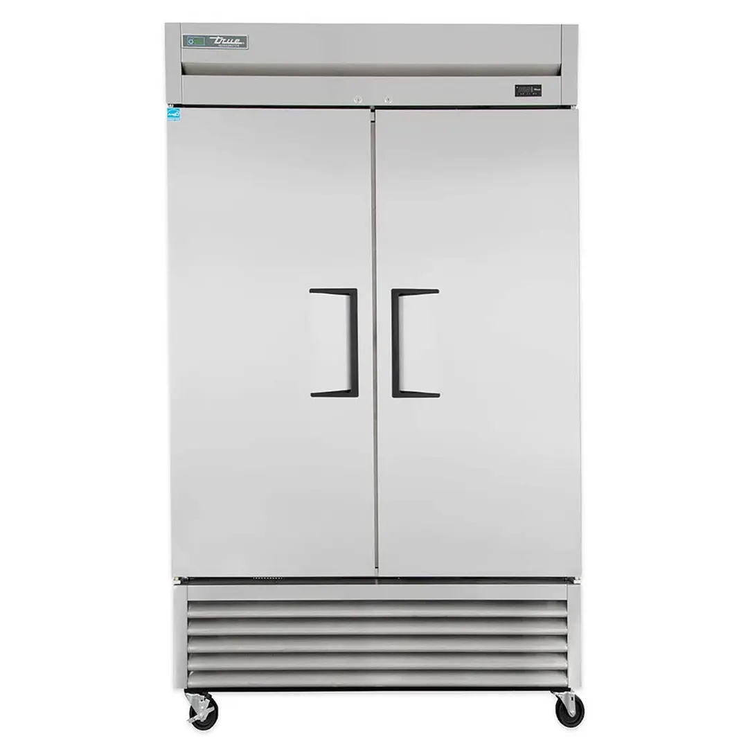 True T-43F-HC 47" 2-Section Reach-In Freezer, 2 Solid Doors, Stainless Steel Front, Aluminum Sides, 43 cu. ft., Bottom Mounted
