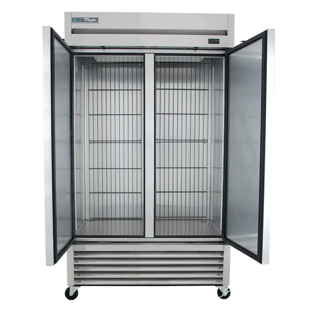 True T-43F-HC 47" 2-Section Reach-In Freezer, 2 Solid Doors, Stainless Steel Front, Aluminum Sides, 43 cu. ft., Bottom Mounted