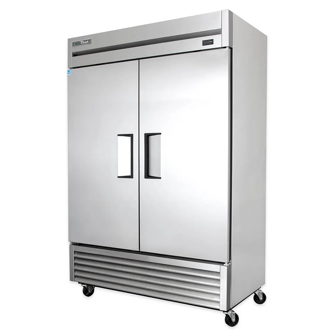 True T-49-HC 54" 2-Section Reach-In Refrigerator w/ 2 Solid Doors, Bottom Mount, Stainless Steel Front-Aluminum Sides