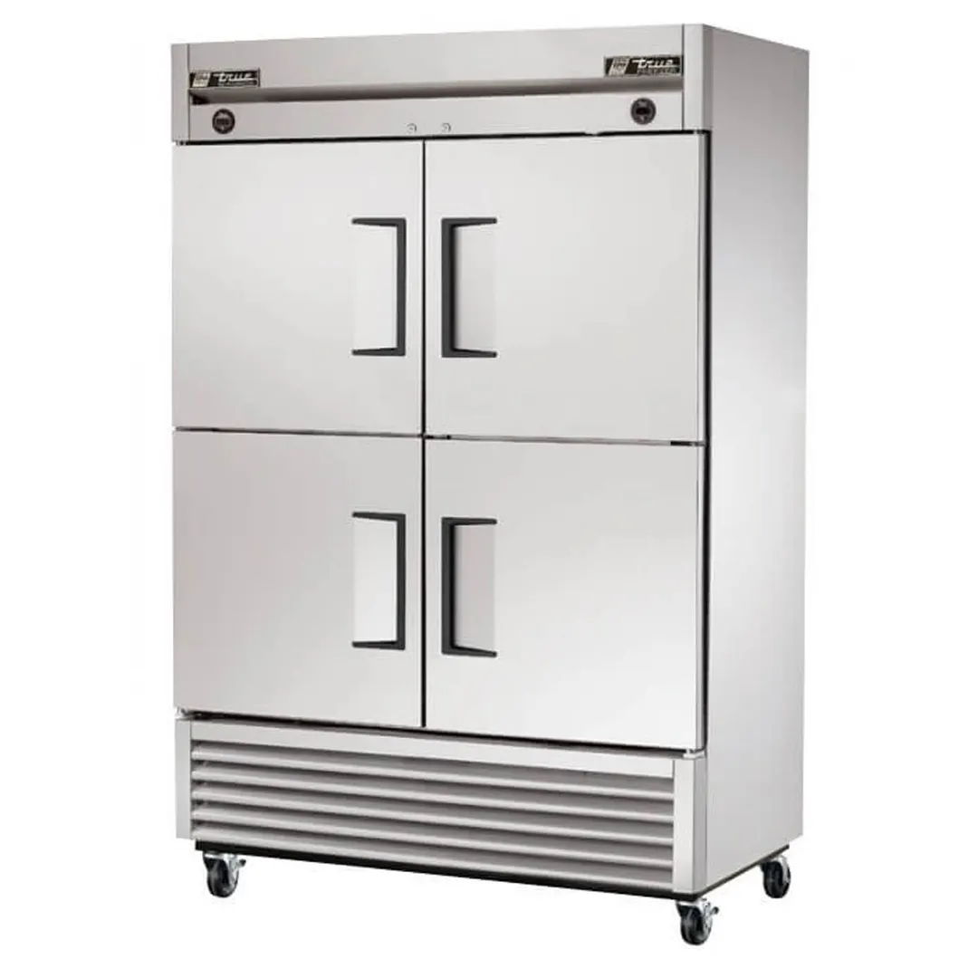 True T-49DT-4-HC 54" 2-Section Reach-In Refrigerator Freezer Combo w/ 4 Half Solid Doors