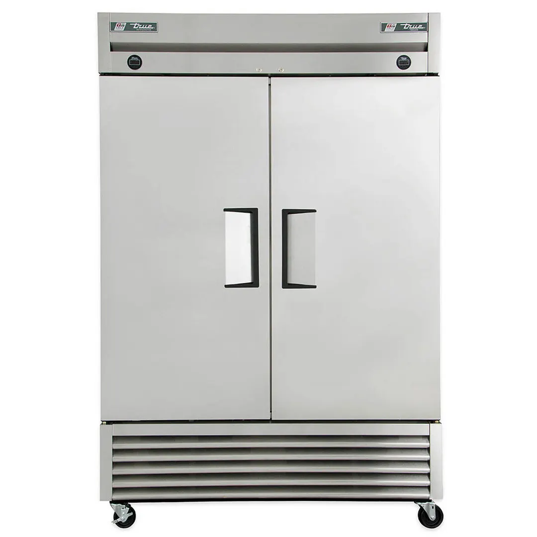 True T-49DT-HC 54" 2-Section Reach-In Refrigerator/Freezer Combo w/ 2 Solid Doors