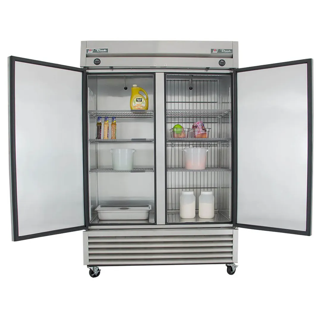 True T-49DT-HC 54" 2-Section Reach-In Refrigerator/Freezer Combo w/ 2 Solid Doors
