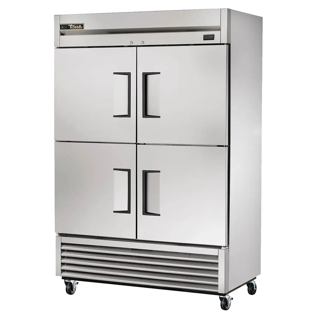 True T-49F-4-HC 54" Two Section Reach-In Freezer w/ 4 Half Solid Doors, Stainless Steel Front Aluminum Sides