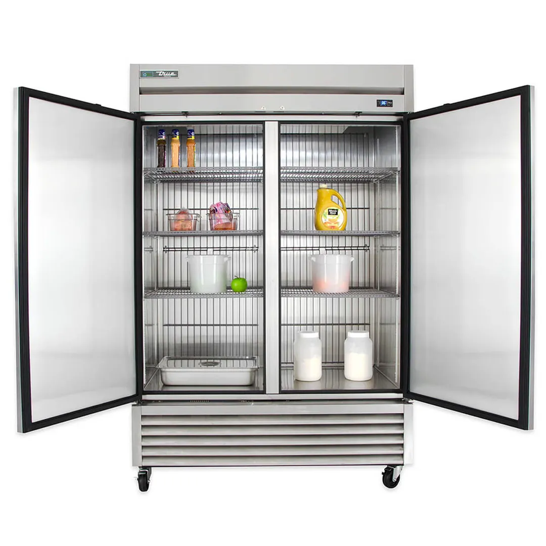 True T-49F-HC 54" Two Section Reach-In Freezer w/ 2 Solid Doors, Stainless Steel Front Aluminum Sides