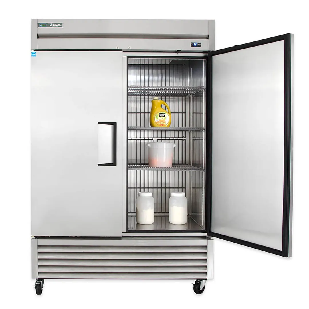 True T-49F-HC 54" Two Section Reach-In Freezer w/ 2 Solid Doors, Stainless Steel Front Aluminum Sides
