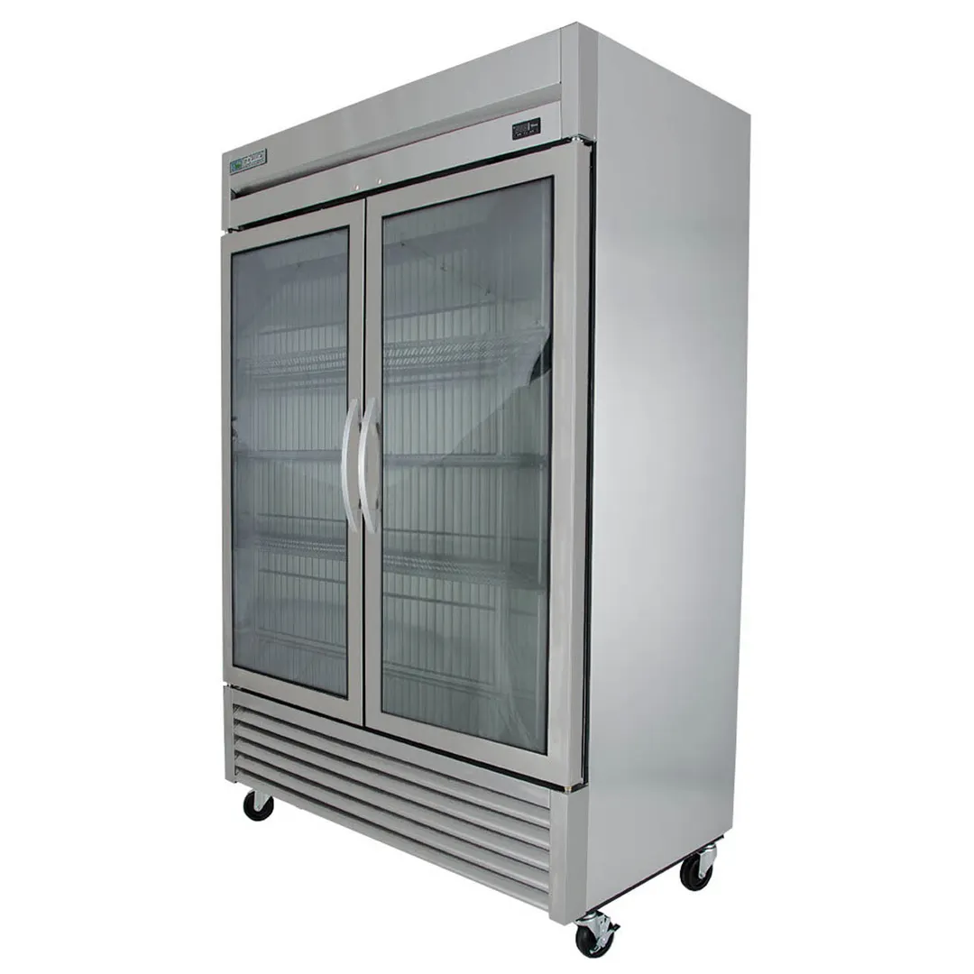 True T-49FG-HC~FGD01 54" Two Section Reach-In Freezer w/ 2 Glass Doors, Stainless Steel Front Aluminum Sides