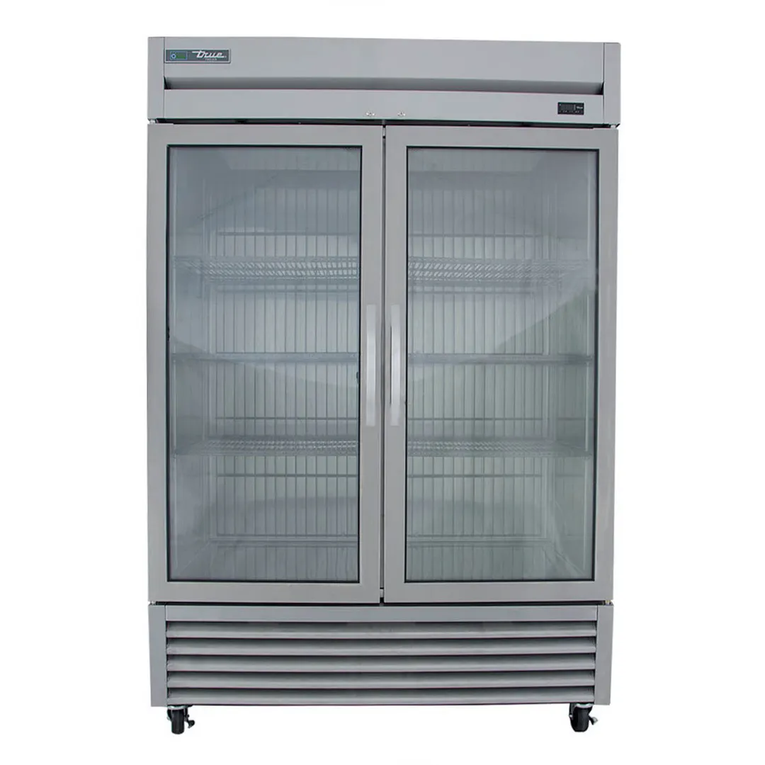 True T-49FG-HC~FGD01 54" Two Section Reach-In Freezer w/ 2 Glass Doors, Stainless Steel Front Aluminum Sides
