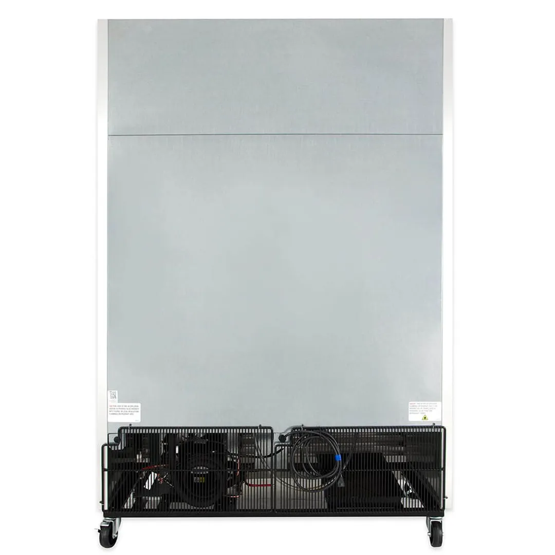 True T-49G-HC~FGD01 54" Two Section Reach-In Refrigerator w/ 2 Glass Doors, Bottom Mount, Stainless Steel Front-Aluminum Sides