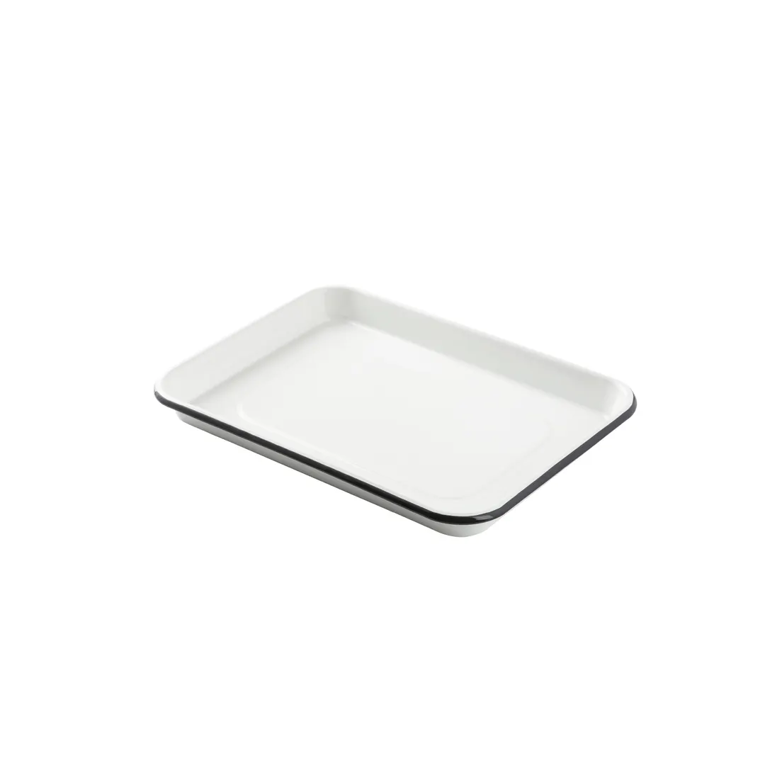 TableCraft Products 10347 - 1/4 Sheet Pan, 13" x 9-1/2" x 1-1/8", Enamel with Black Rim, Finish