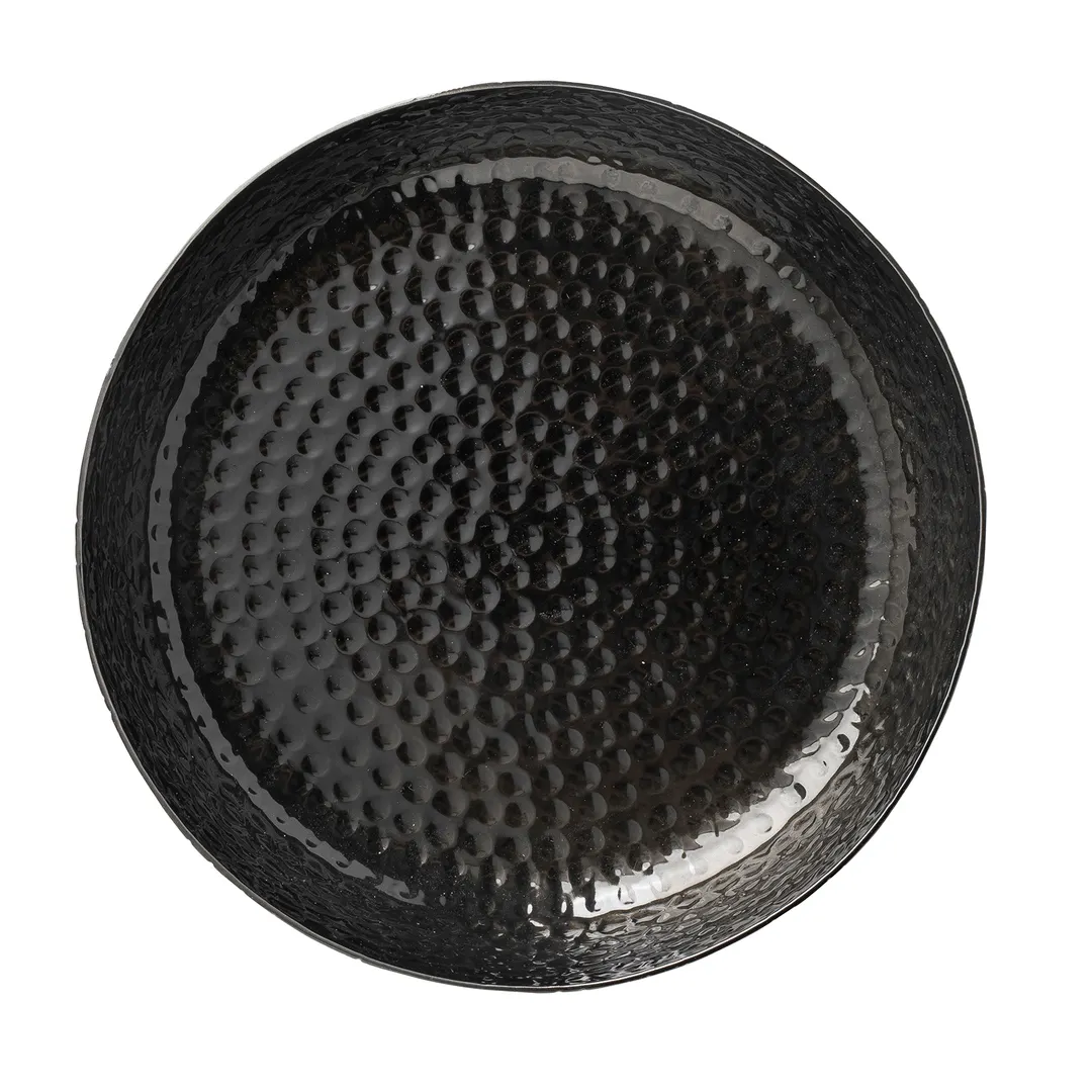 TableCraft Products 10736 - 8½" Aluminum Platter, Black Powder Finish, 8" Diameter, Crackle Pattern