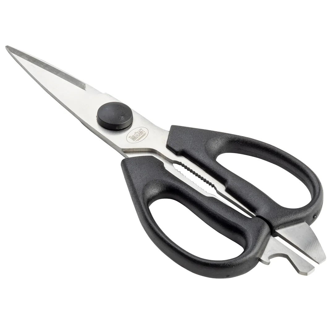 TableCraft Products 10995 PerfectGrip Kitchen Shears, 3.375" x .5" x 8.375" Blades, Black Handles