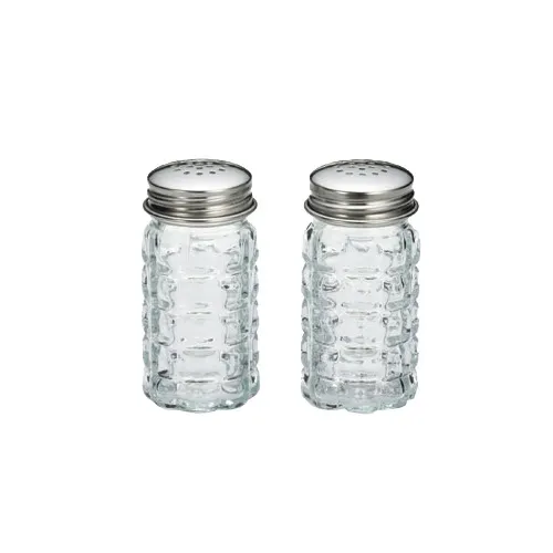 TableCraft Products 163S&P-2 - 1.5 Oz Salt Pepper Shaker, 1‑9/16" Dia x 3‑9/16" H, Steel Top, Dishwasher Safe