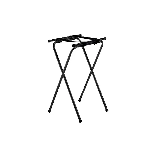 TableCraft Products 24BK Tray Stand - 18-1/4" x 16-1/2" Top, 31-3/4" Height, Black Metal, Double Bar, Hand Wash Only