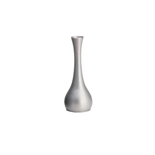TableCraft Products 269 Flower Vase, 7" Height, Hand Wash Only, Zinc Alloy Metal, Brushed Finish