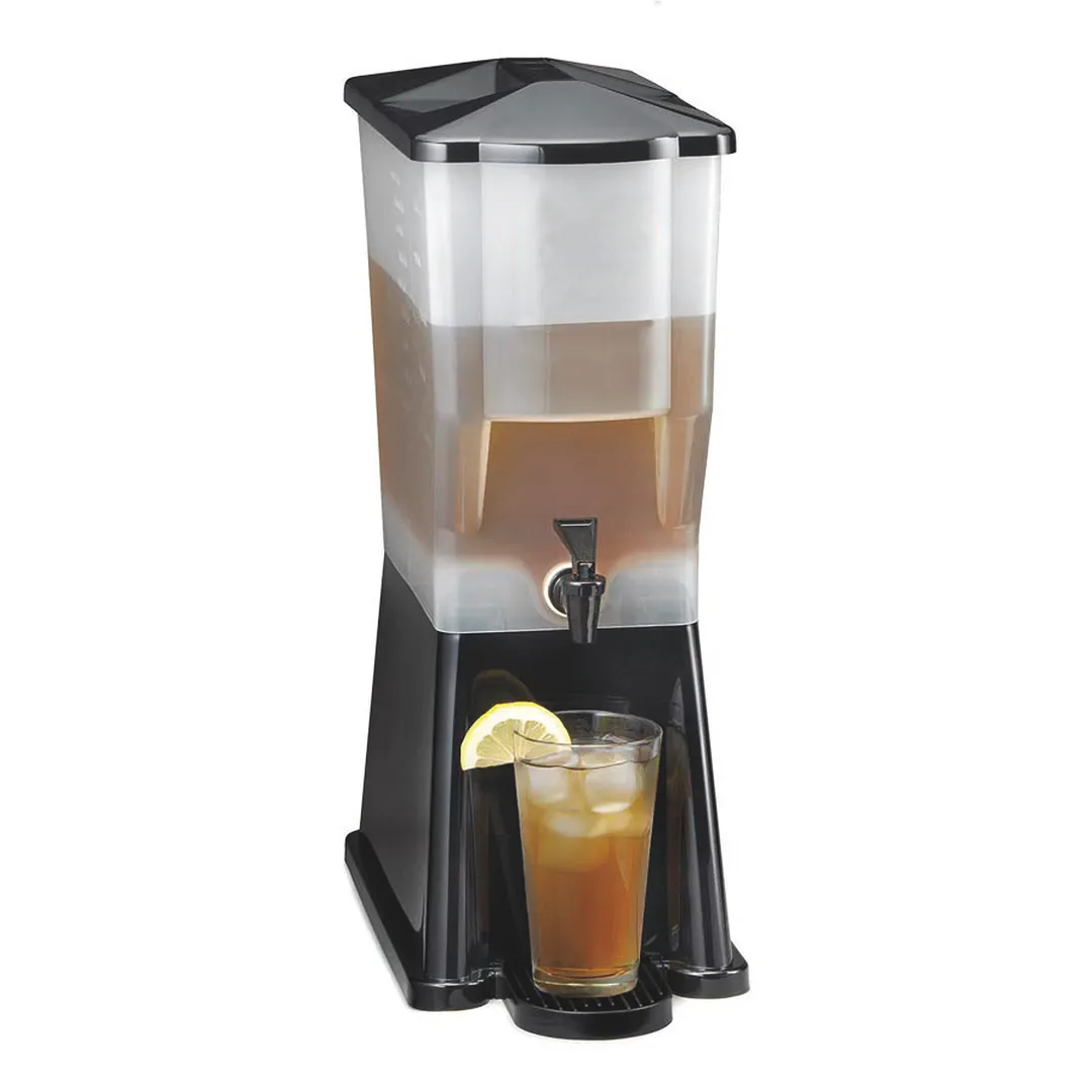 TableCraft 353DP Slimline 3‑Gallon Dispenser, 8" x 16" x 20" Black Poly, Tomlinson Faucet, NSF